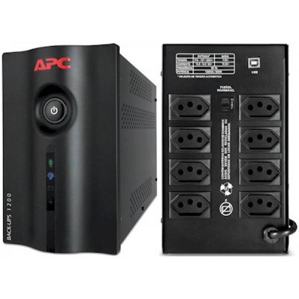 Nobreak APC BZ1200-BR Back-UPS 1.2 KVA (1200VA) 600W 115V/Bivolt 8 Tomadas